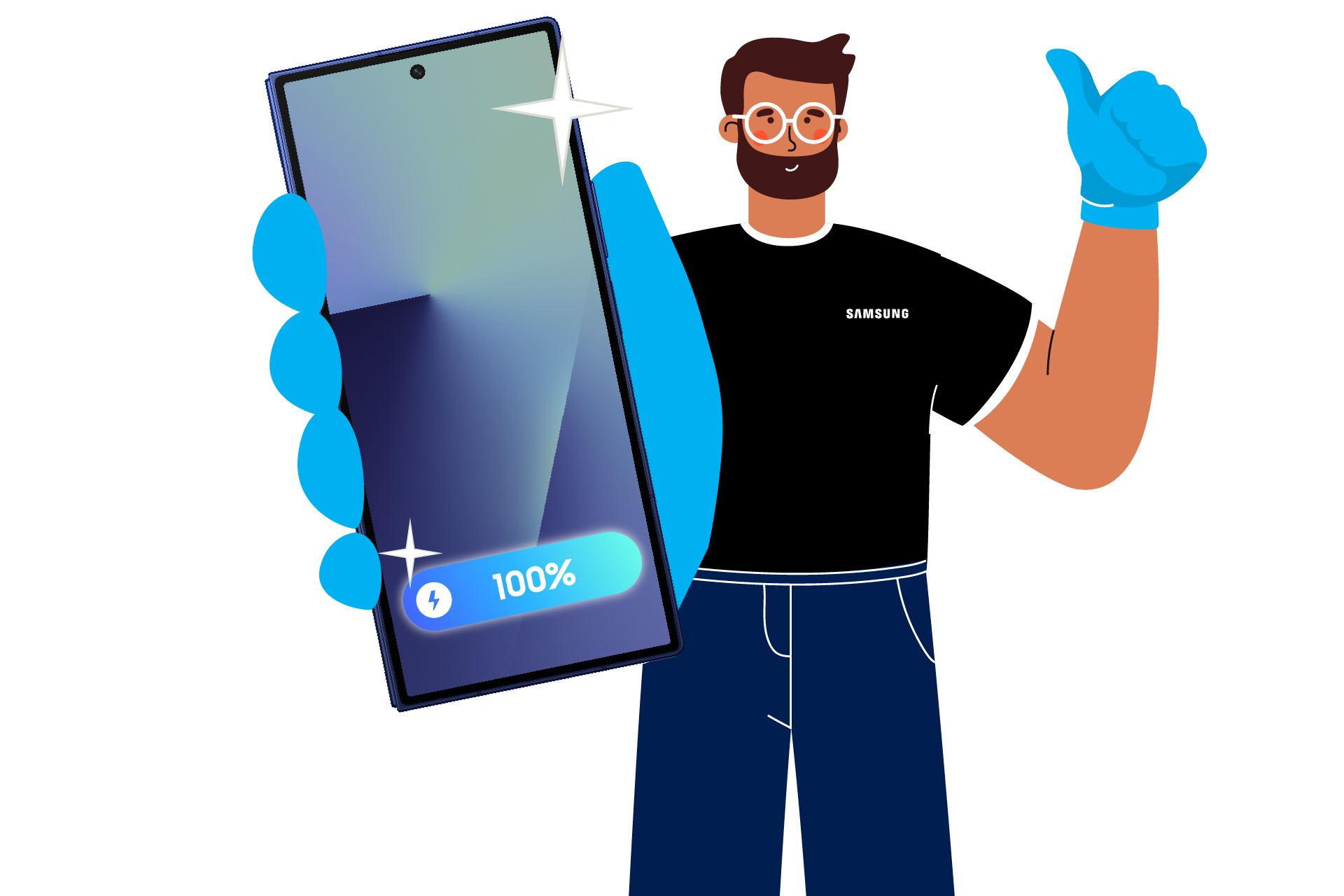 Battery Replacement for Galaxy Z Fold4 | Fold5 | Fold6 | Fold7 Phantom Black