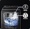Transparent washer shows speed spray and diamond drum.