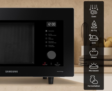 All-in-one Microwave can oven cook, air fry with oil, grill, steam, microwave and fermentation.
