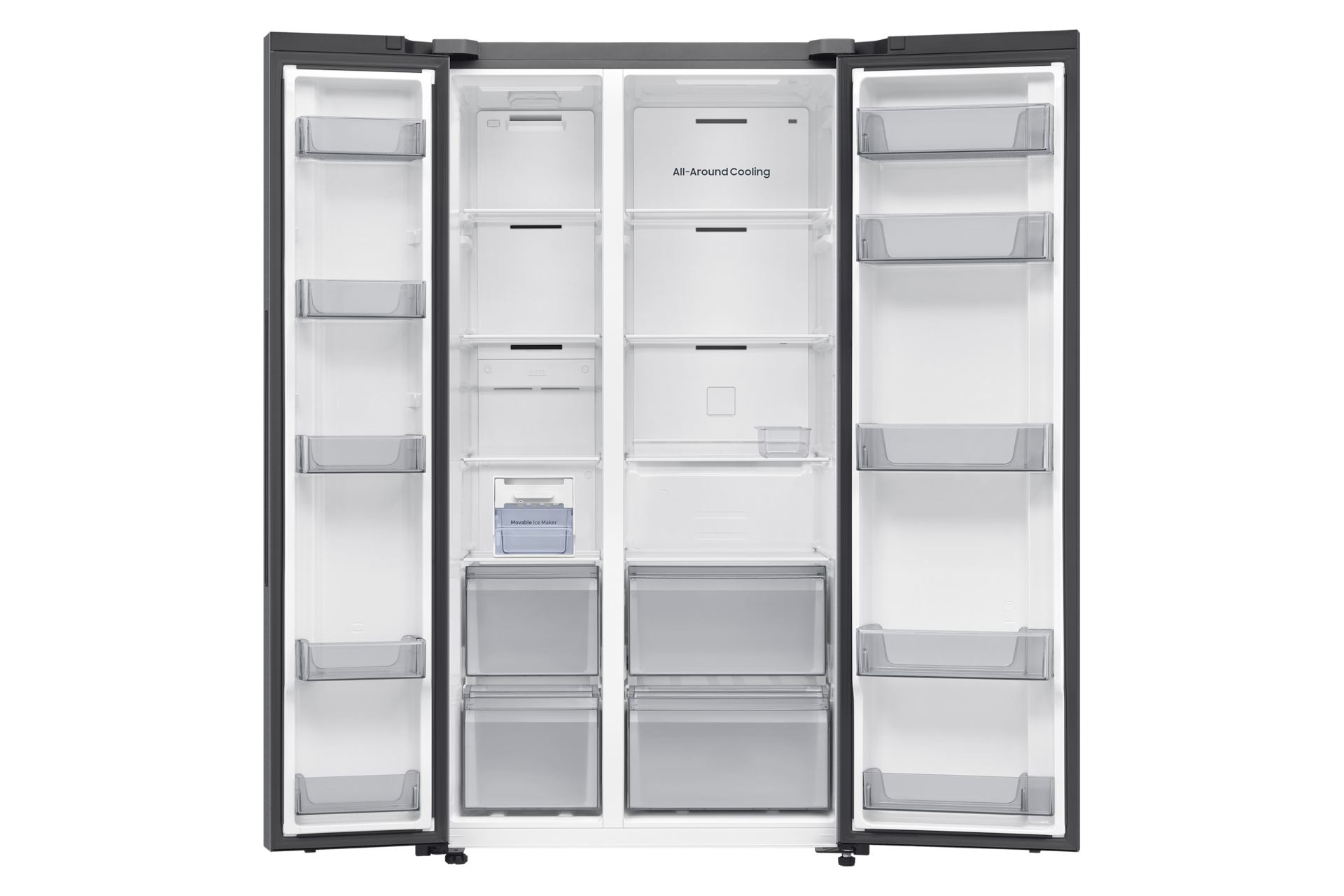 Bespoke AI Refrigerator SBS AI Energy mode Front-Open-without-food Silver 