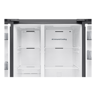 Bespoke AI Refrigerator SBS AI Energy mode Detail-All-Around-Cooling Silver 