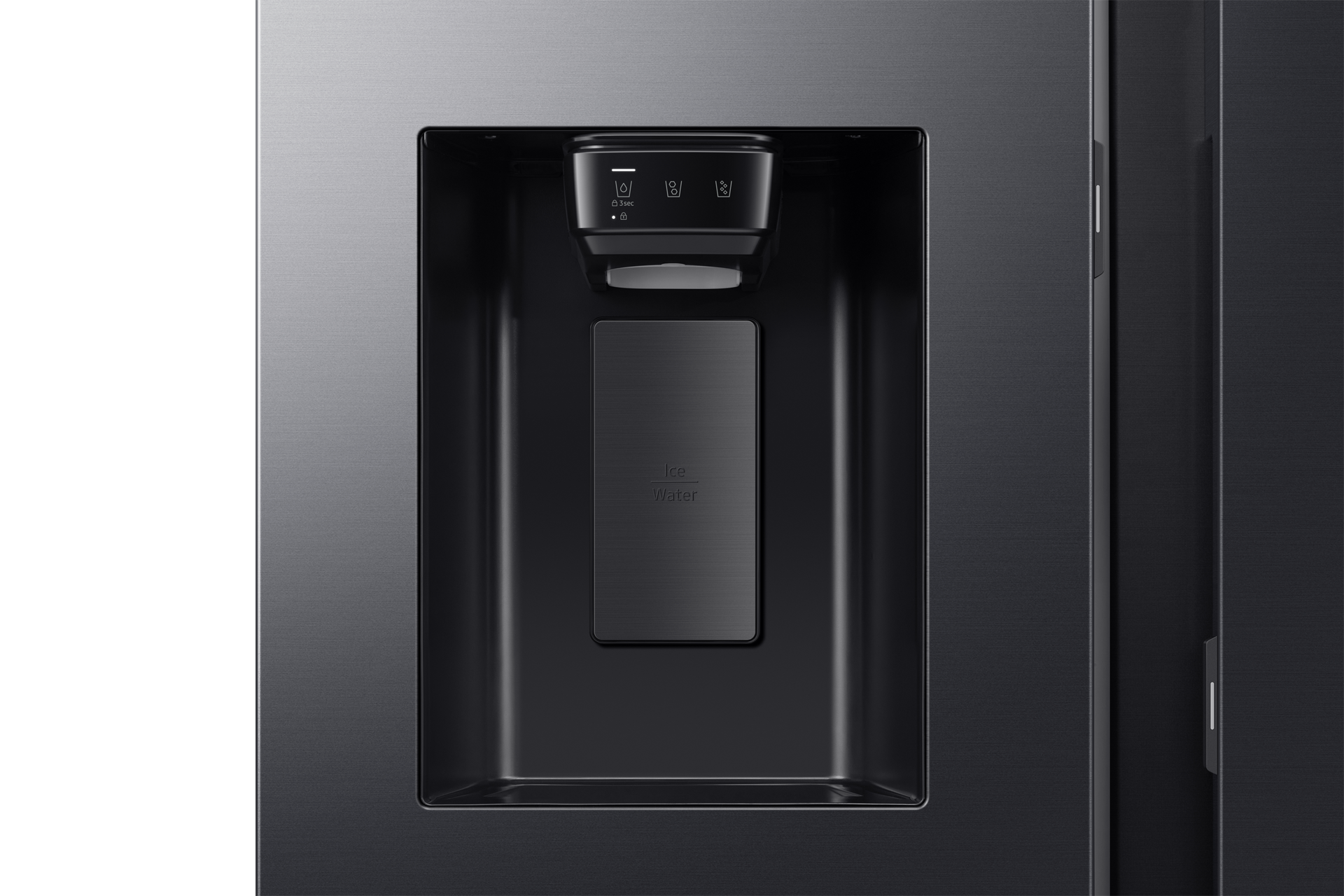 Bespoke AI Refrigerator SBS Auto Open Door Detail-Dispenser Black Doi 