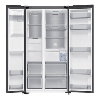 Bespoke AI Refrigerator SBS Auto Open Door Front-Open-without-food Black Doi 