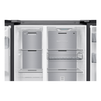 Bespoke AI Refrigerator SBS Auto Open Door Detail-Metal-Cooling Black Doi 