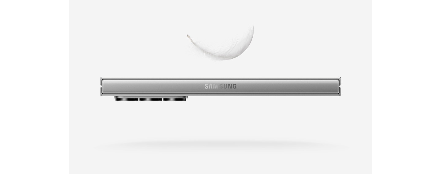 A close-up of Galaxy Z Fold6 is displayed at a slight angle that shows off its sides.