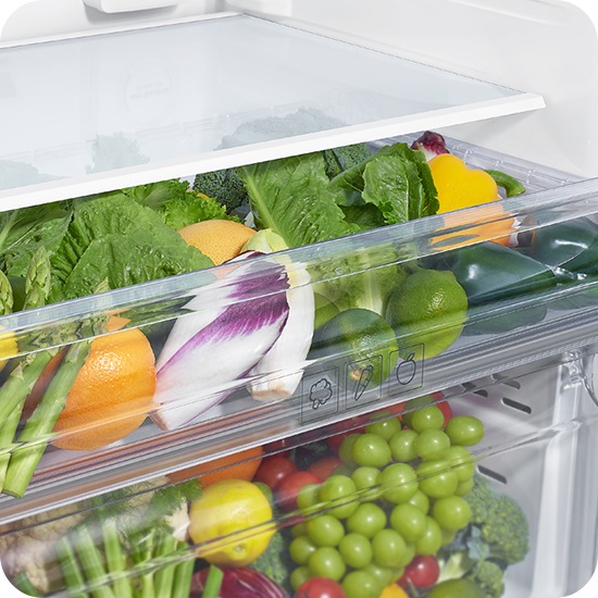 A close-up of the 2nd Vege Box. The 2nd Vege Box, located above the big Vege Box, holds fresh vegetables and fruits.