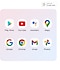 Les applications Google installées sur le Galaxy A72 sont affichées (Play Store, YouTube, Assistant, Maps, Google, Chrome, Gmail, Photos).