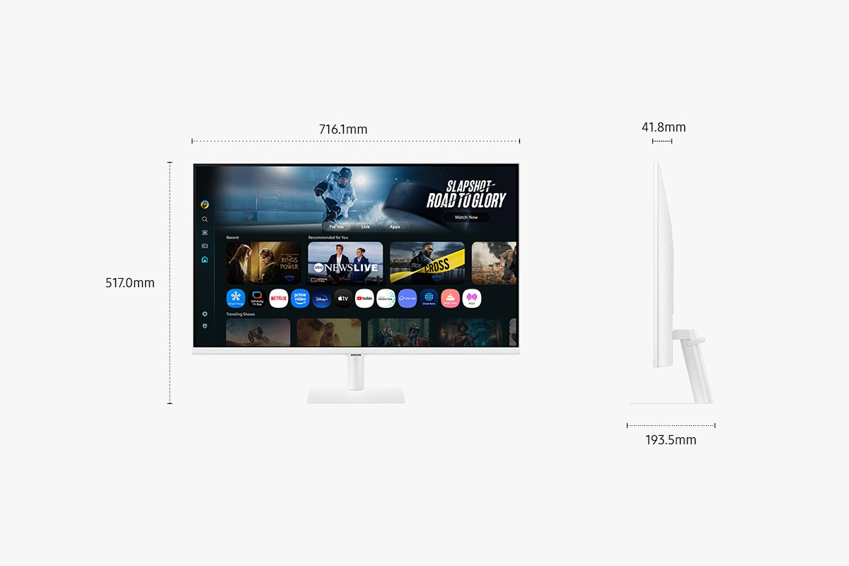 32" Smart Monitor M7 M70F 4K Samsung Vision AI White