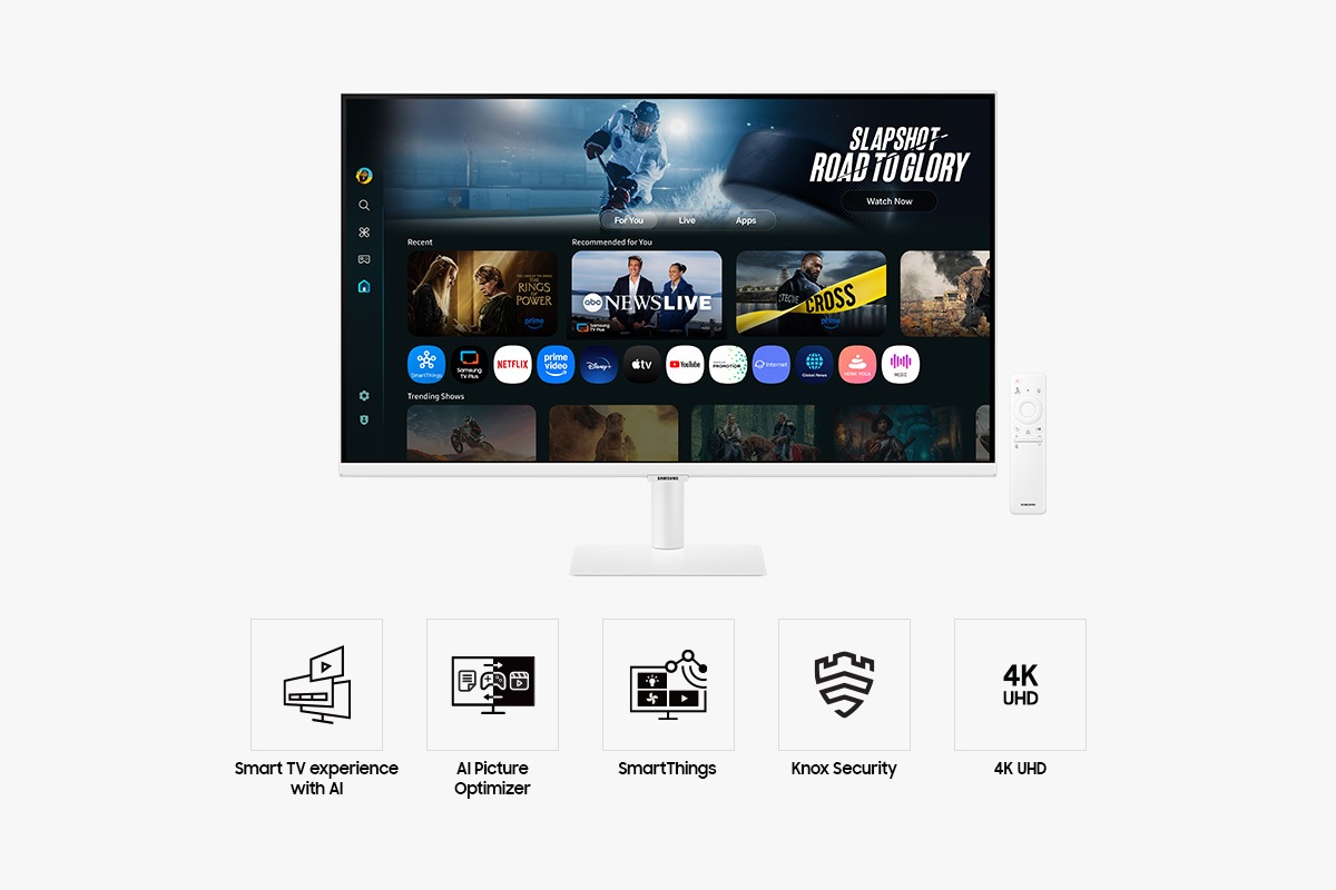 32" Smart Monitor M7 M70F 4K Samsung Vision AI White
