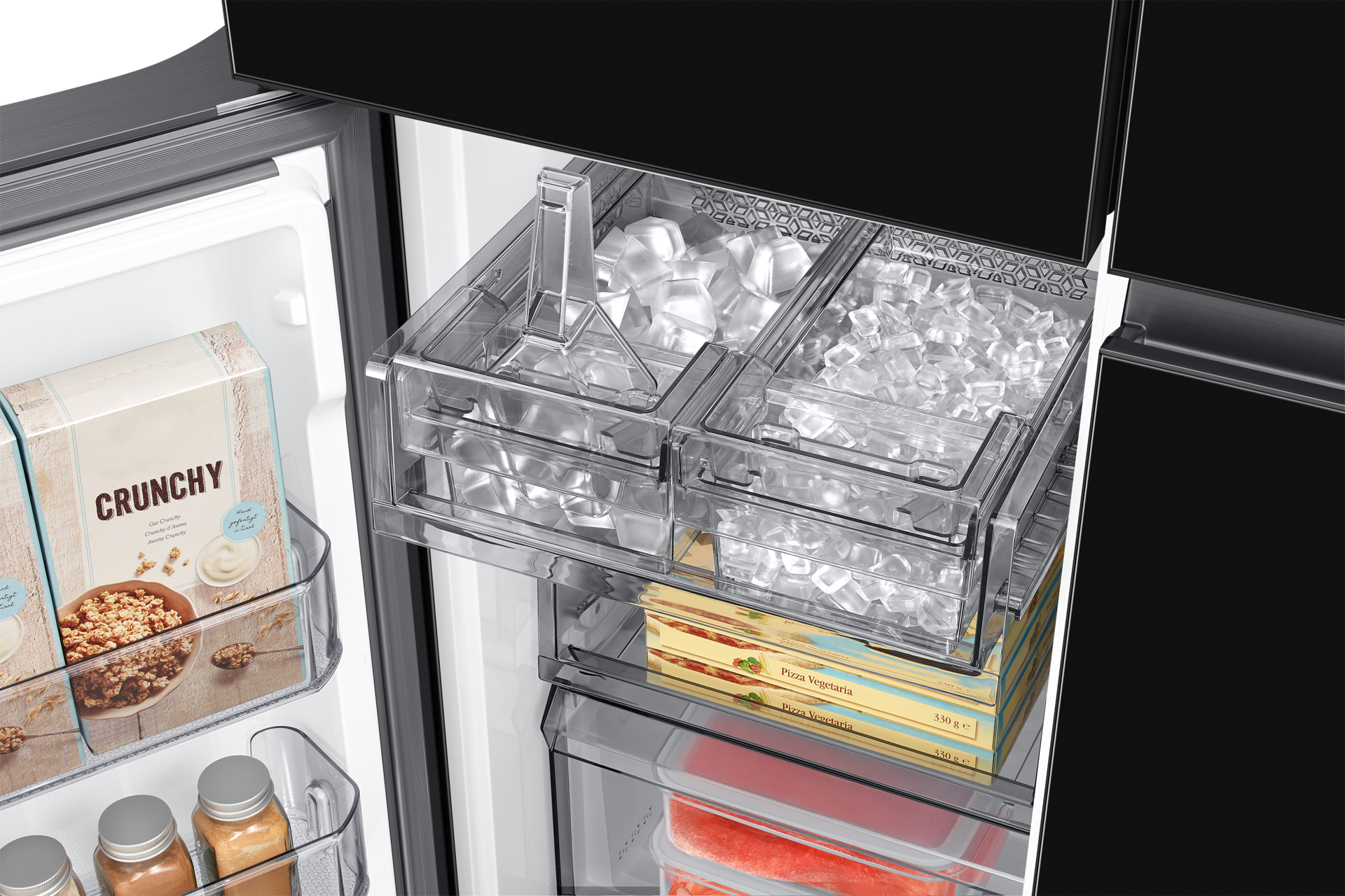 BESPOKE RF9000 T Style French Door Refrigerator with Beverage Center™ Freezer-Ice-IceScoop Clean Black 