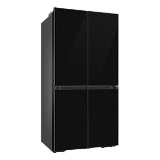 BESPOKE RF9000 T Style French Door Refrigerator with Beverage Center™ L-Perspective Clean Black 