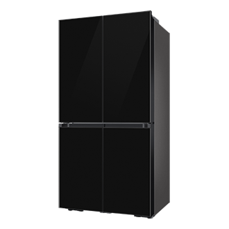 BESPOKE RF9000 T Style French Door Refrigerator with Beverage Center™ R-Perspective Clean Black 