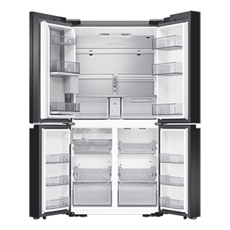 BESPOKE RF9000 T Style French Door Refrigerator with Beverage Center™ Front-Open-Without-Food2 Clean Black 