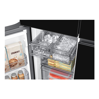 BESPOKE RF9000 T Style French Door Refrigerator with Beverage Center™ Freezer-Ice-IceScoop Clean Black 