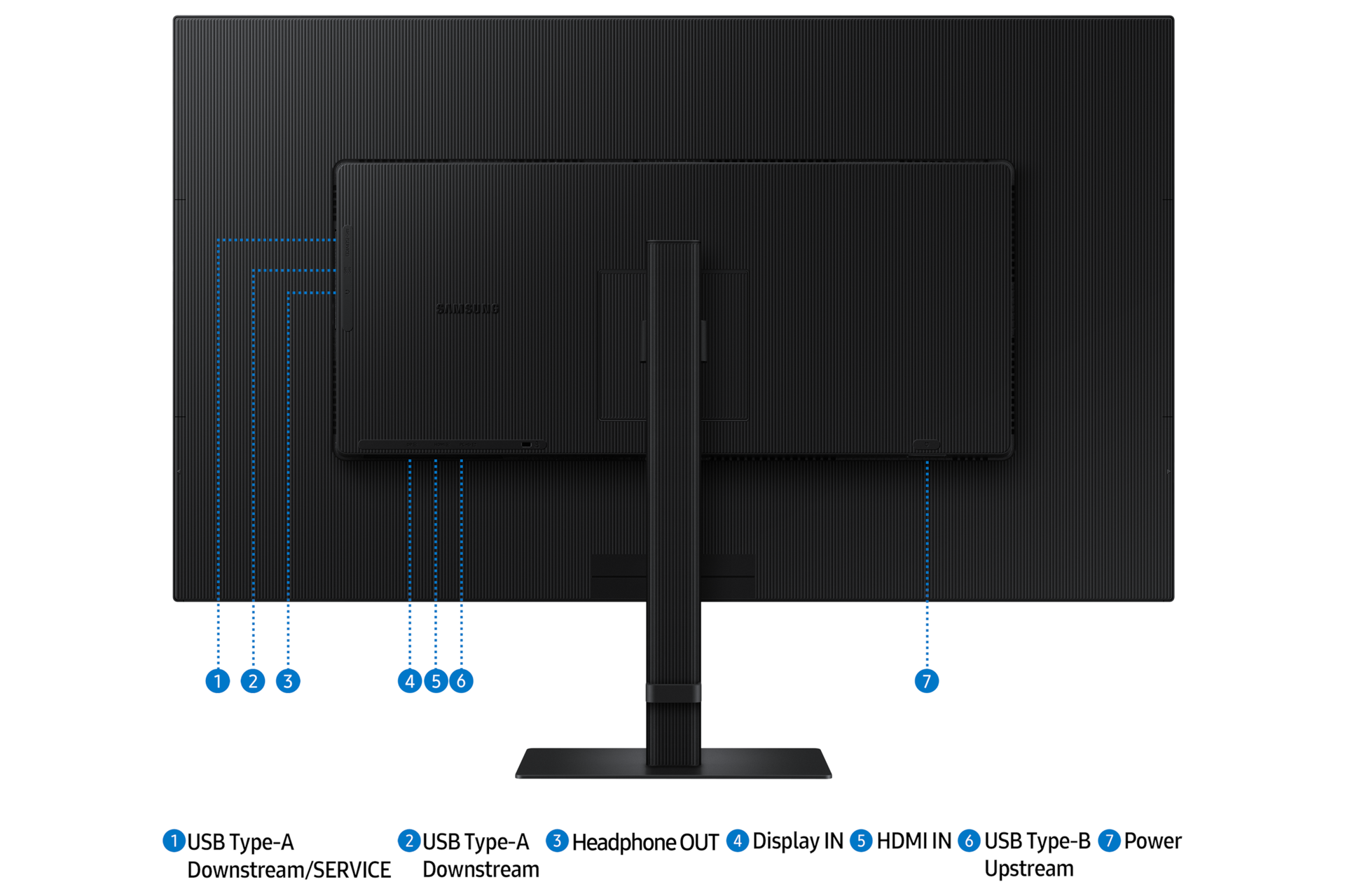 37" ViewFinity S8 S80D UHD Monitor Back Black 