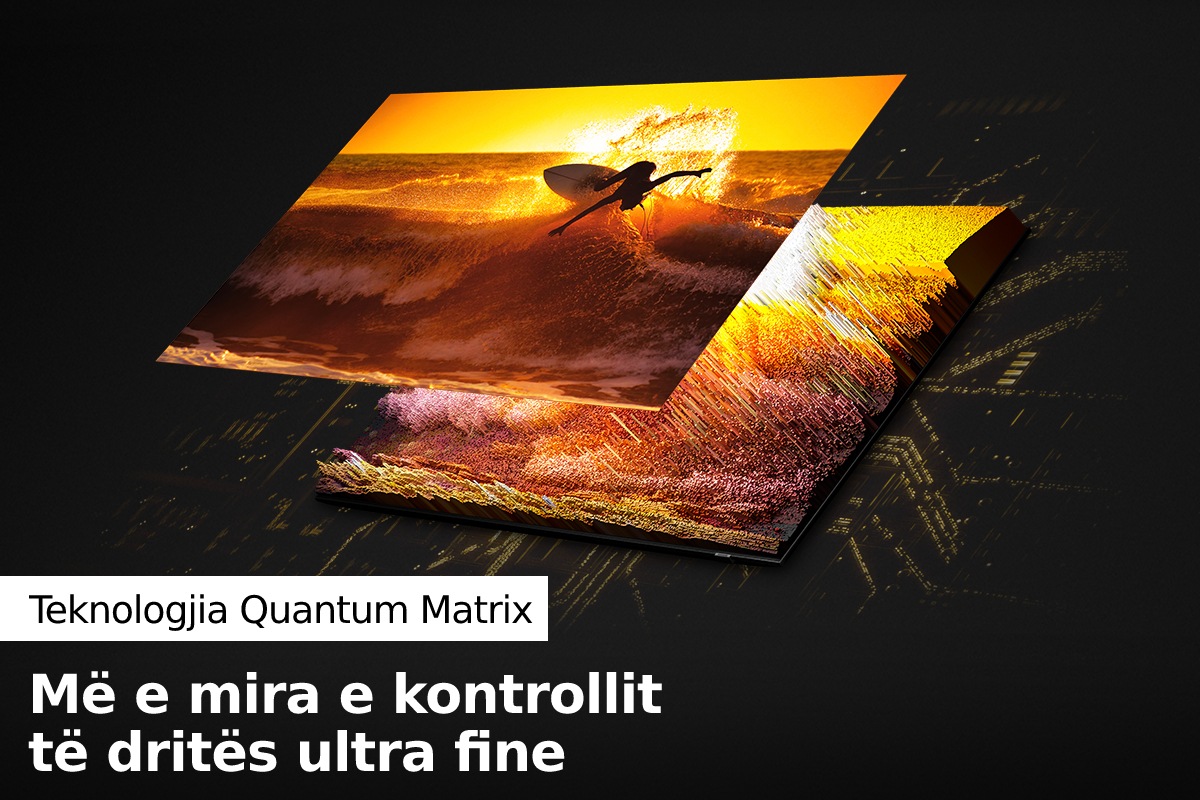 Neo QLED TV QN90B me Teknologji Quantum Matrix zbulon detaje të shkëlqyera si në skenat më të errëta, ashtu edhe në ato më të ndritshmet.