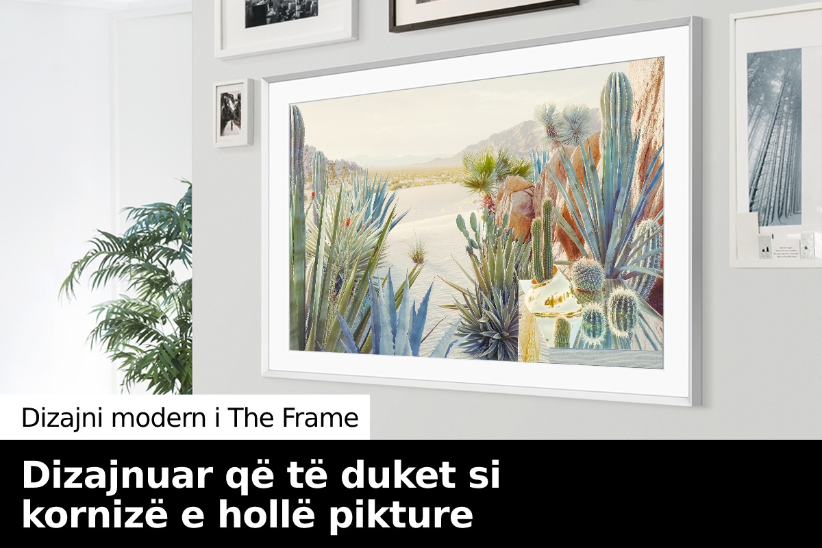 The Frame varet në mur bashkë me kornizat e tjera të pikturave, duke e bërë The Frame të duket si fotografi në mur. 