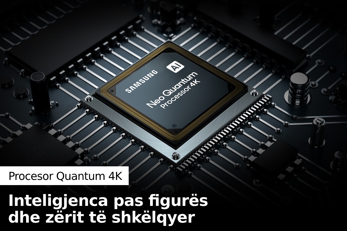 QLED TV Q80B me procesorinmë të fuqishëm Neural Quantum 4K të Samsung përmirëson përmbajtjen.