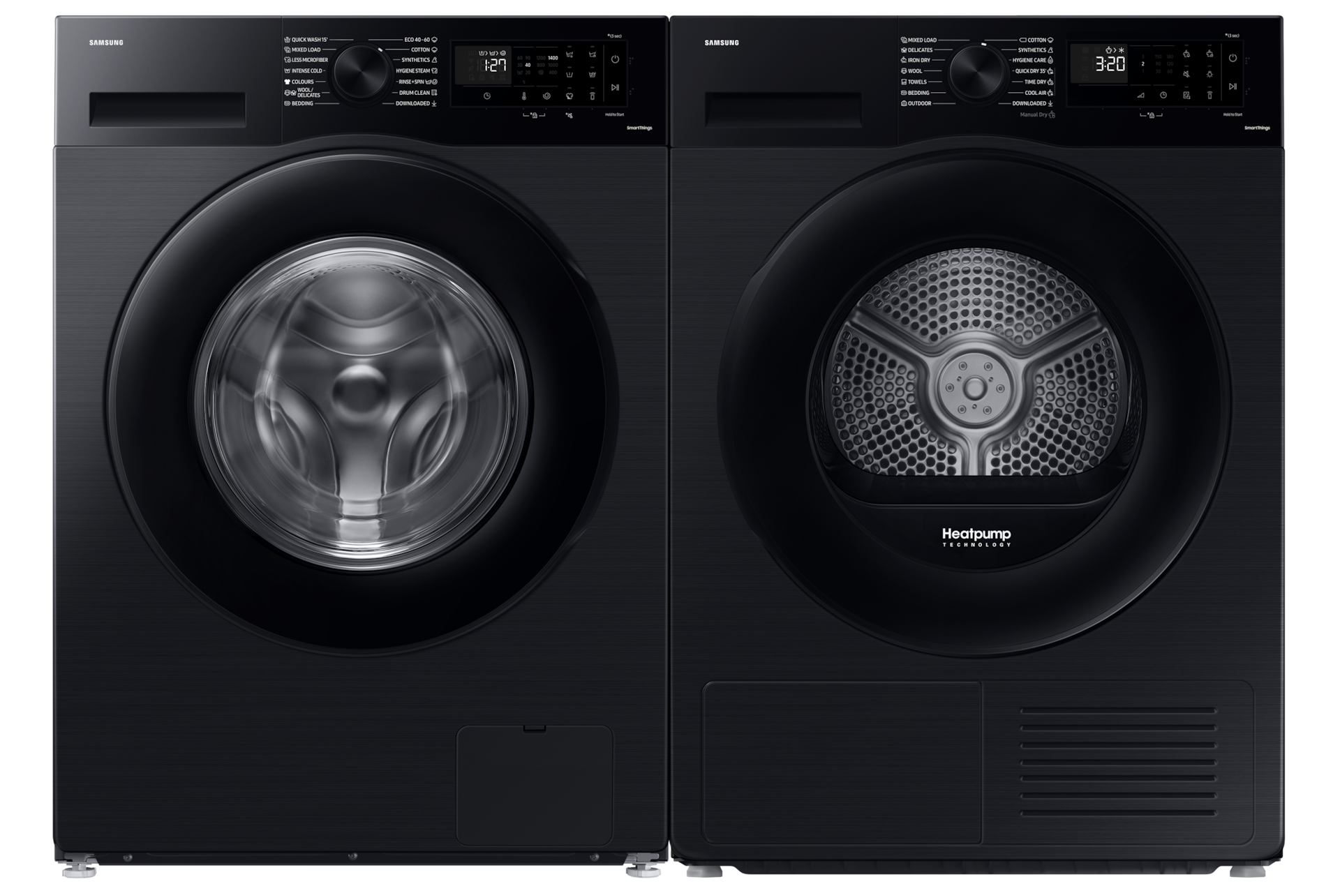 WW5000C Front load Washer with Ecobubble™ and SmartThings AI Energy Mode Front-Pair Black 