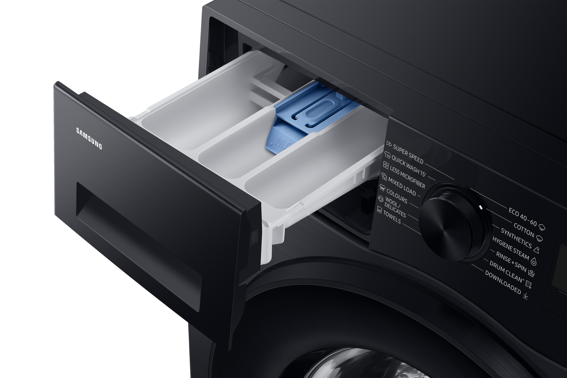 WW5100D Lavatriçe me ngarkesë të përparme dhe AI Ecobubble™ Detail Black 