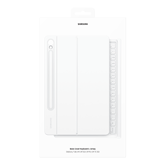 Book Cover Keyboard — AI Key for Galaxy Tab S10 FE / Tab S9 / Tab S9 FE Package White 