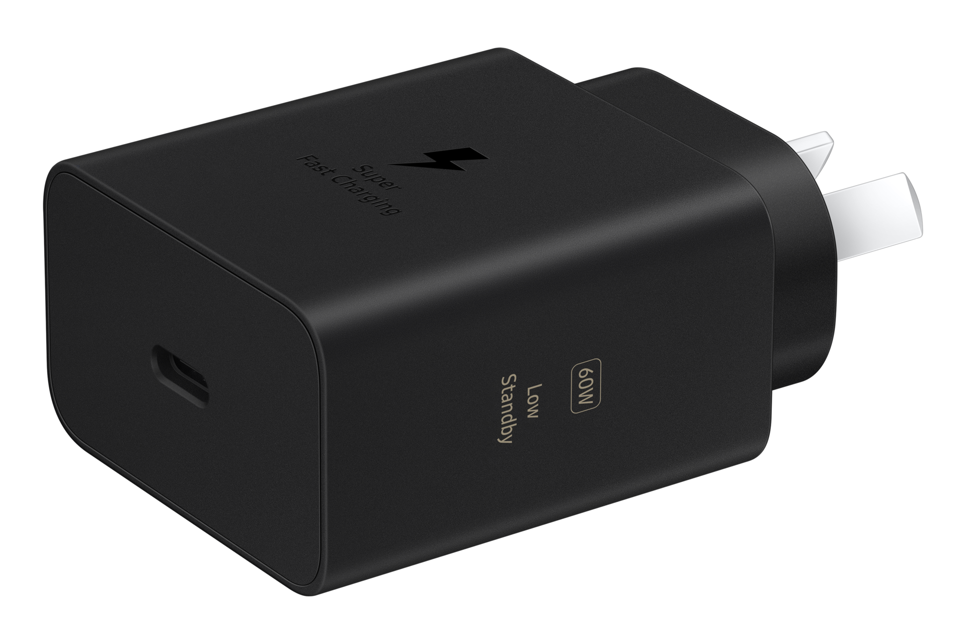 60W Power Adapter (Black) L-Perspective Black 
