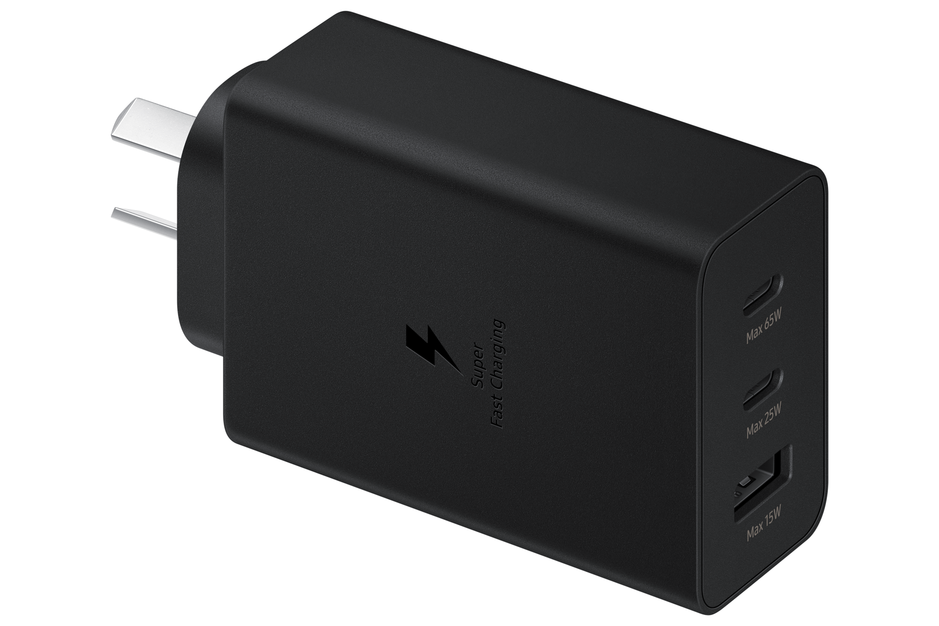 Cargador Samsung PD Adapter 65W Trio Puerto Tipo USB-C x 2 y Tipo USB-A Con  Cable Negro – Tecno Center