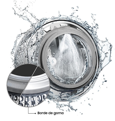 Bubbles are formed through the bubble holes within the washing machine’s drum.