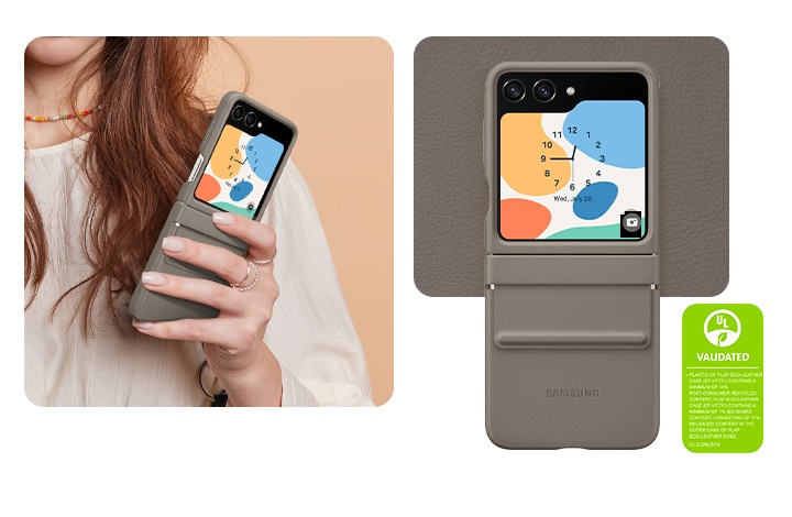 Samsung Flap Eco-Leather Case Funda de Piel Ecológica Crema para