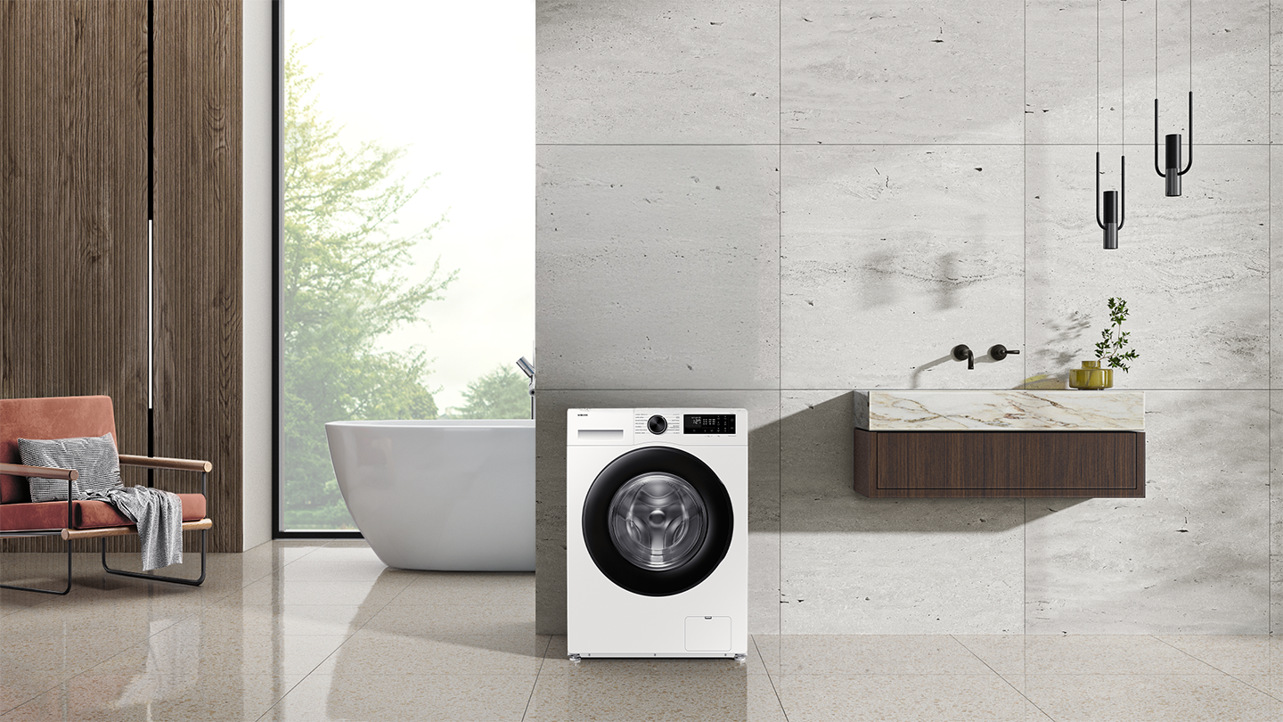 WW5000C is installed with dryer in the laundry room.