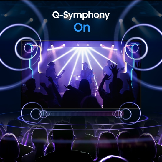 Q-Symphony sincronizando el televisor con una barra de sonido