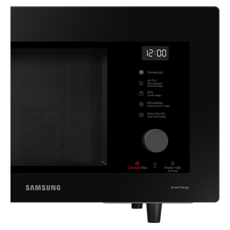 MW7300B Horno microondas por convección con horno microondas todo en uno y control inteligente. Detalle del panel de control. Color negro.