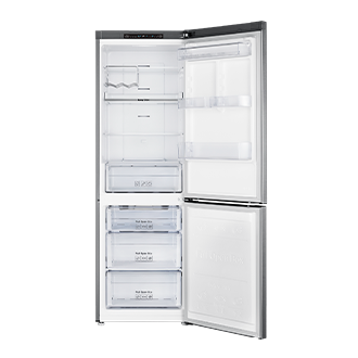 vista frontal de la heladera abierta