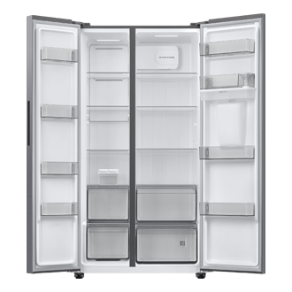 SBS Refrigerator RS40HM36 Dispenser Water Disp 526L Front-Open-without-food Silver 