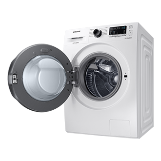 WD4000T (WD80T4046CW/EF) Combo with Air Wash, Drum Clean, Bubble Soak Dynamic-Door-Open White 