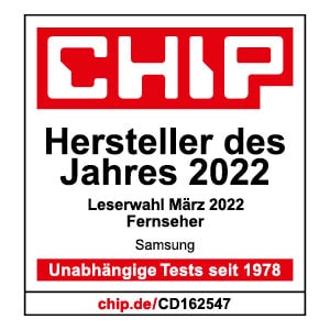 Chip.de, Samsung Hersteller des Jahres 2022, Leserwahl März 2022 Fernseher, 11.03.2022, Chip.de/CD162547.