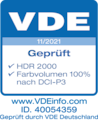 Zertifiziert vom VDE, mehr unter: VDEinfo.com, ID. 40054359, Modelle: QN9xB (55"/65"/75"/85").