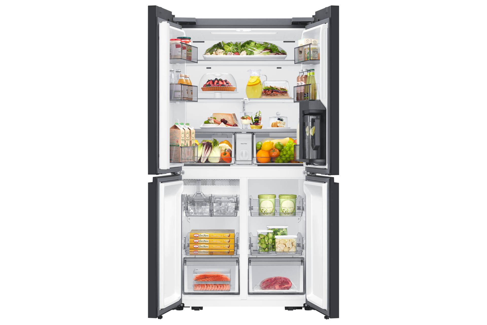 Kitchen Fit 4-Türen French Door, Festwasseranschluss, 648L Front-Open-Food Stainless Steel 