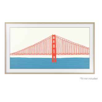 Dekorahmen, Modern, The Frame TV  Front2 Beige Wood 