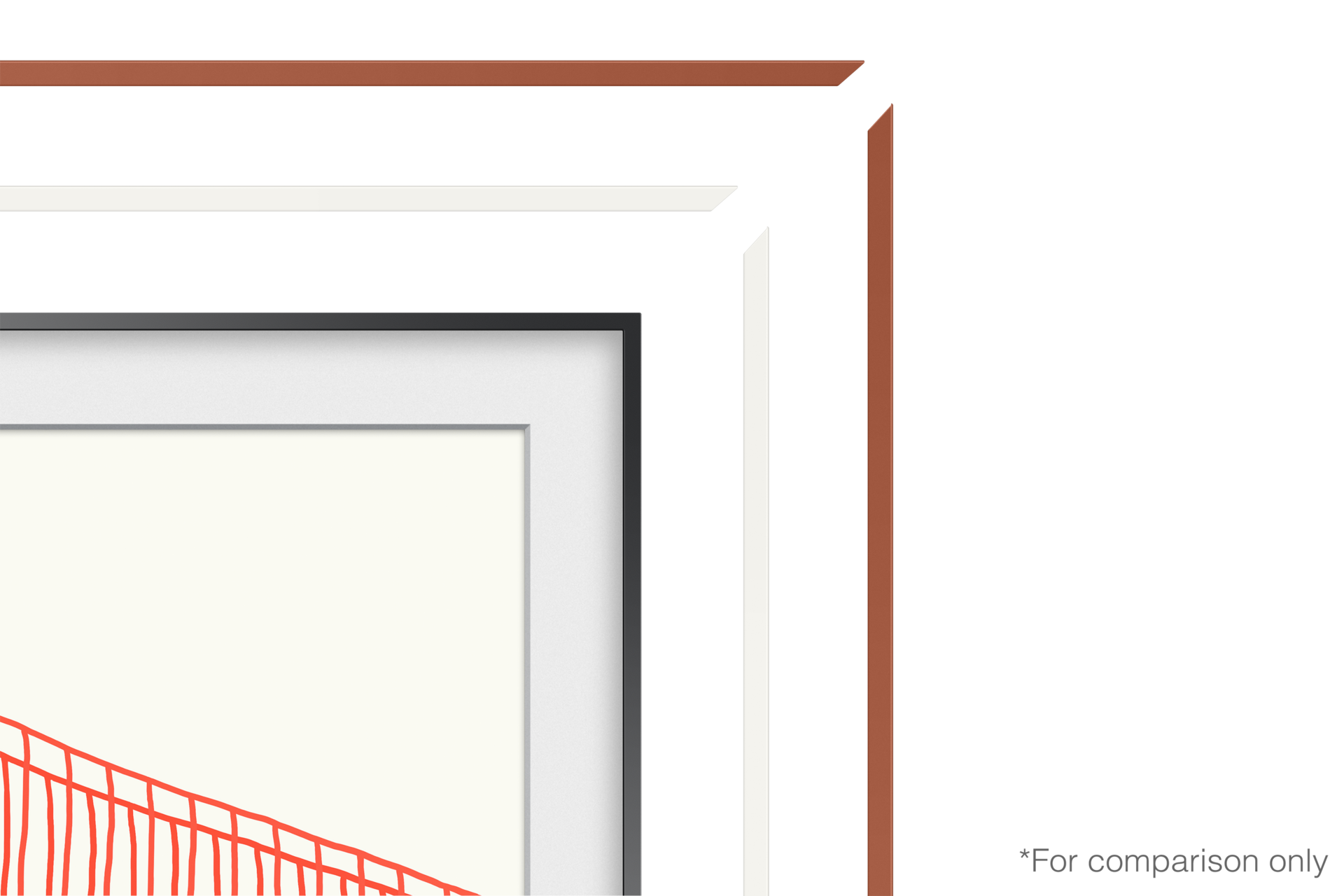 Dekorahmen, Angeschrägt, The Frame TV  Detail2 White 