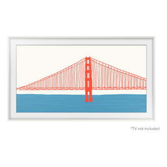 Dekorahmen, Angeschrägt, The Frame TV  Front2 White 