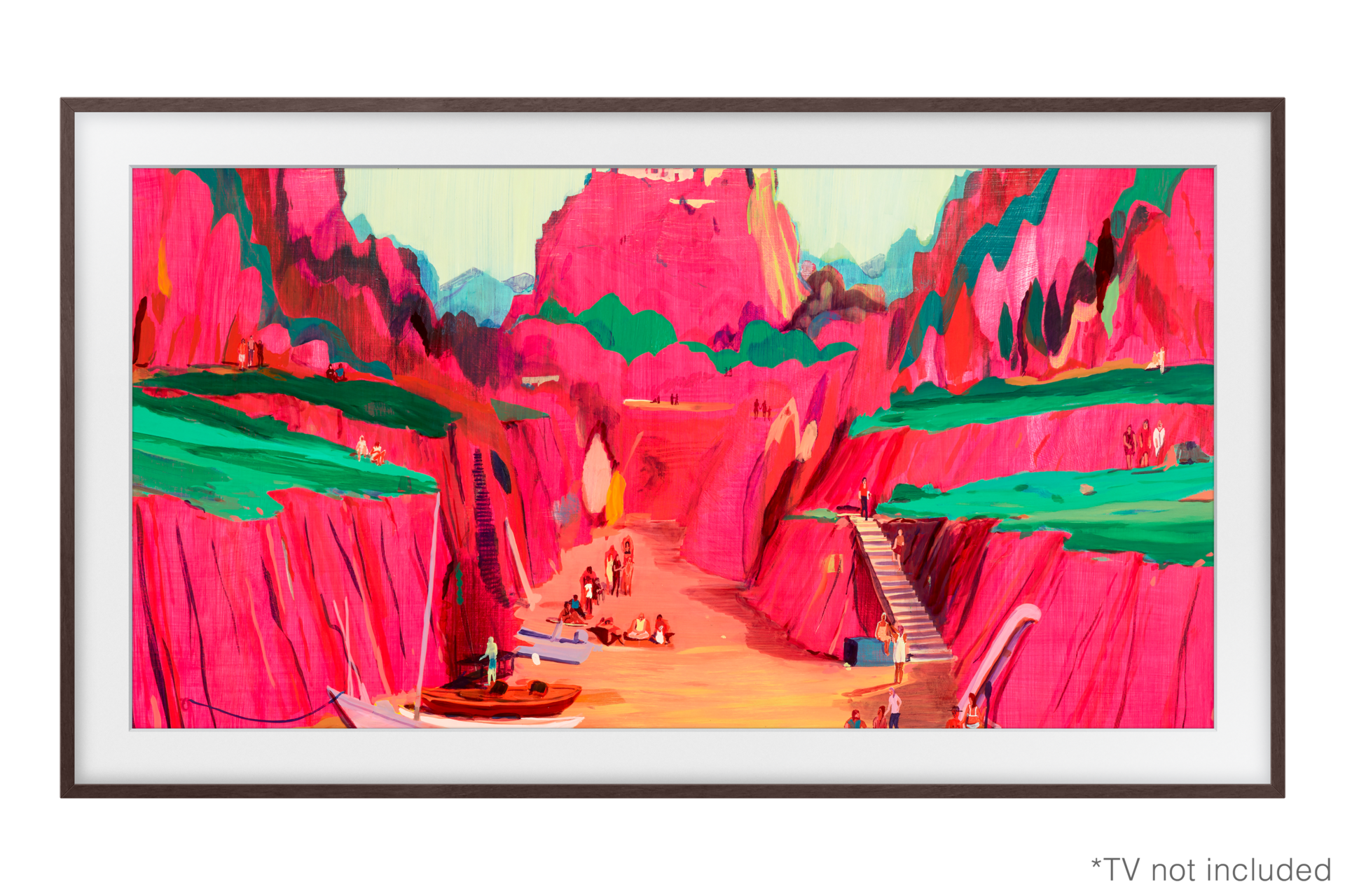 Dekorahmen, Modern, The Frame TV ab 2021 (kompatibel mit Pro) Front2 Phantom Brown 