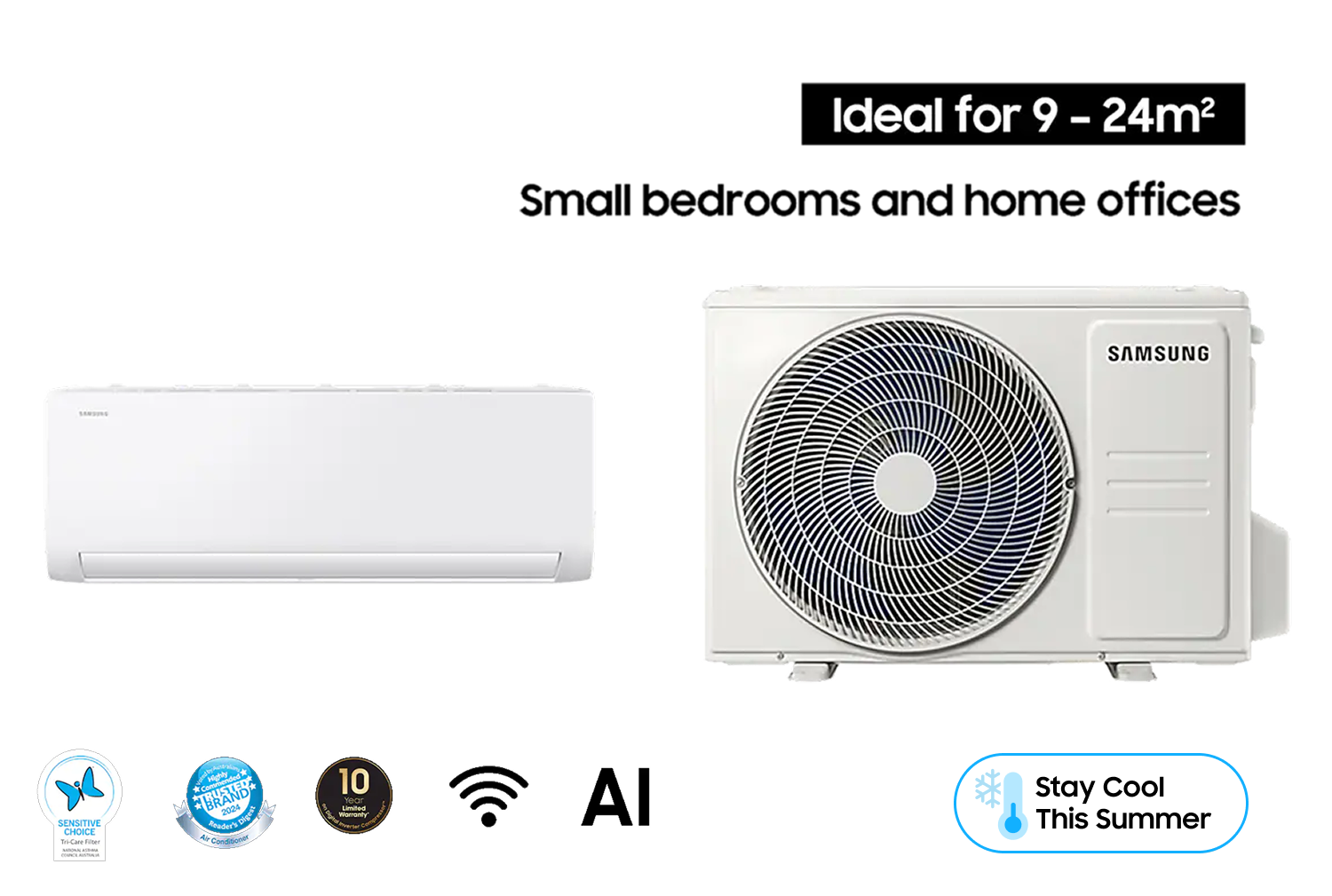 AR40 Reverse Cycle Split System Wi-Fi 2.5kW White