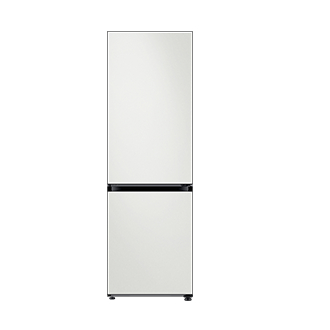 Bespoke Bottom Mount Refrigerator front Cotta White Metal top and Cotta White Metal bottom panels