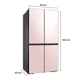 BESPOKE Fridge Glam Pink Dimensions