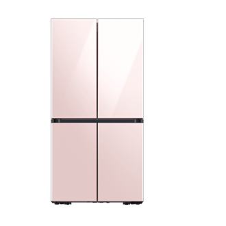 Bespoke Free-standing French door with clean pink glass panels
