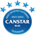 Samsung topped Canstar Blue’s TVs ratings for the SECOND year in a row, receiving five-star reviews for performance, user-friendliness, features & functionality, design, and overall satisfaction.