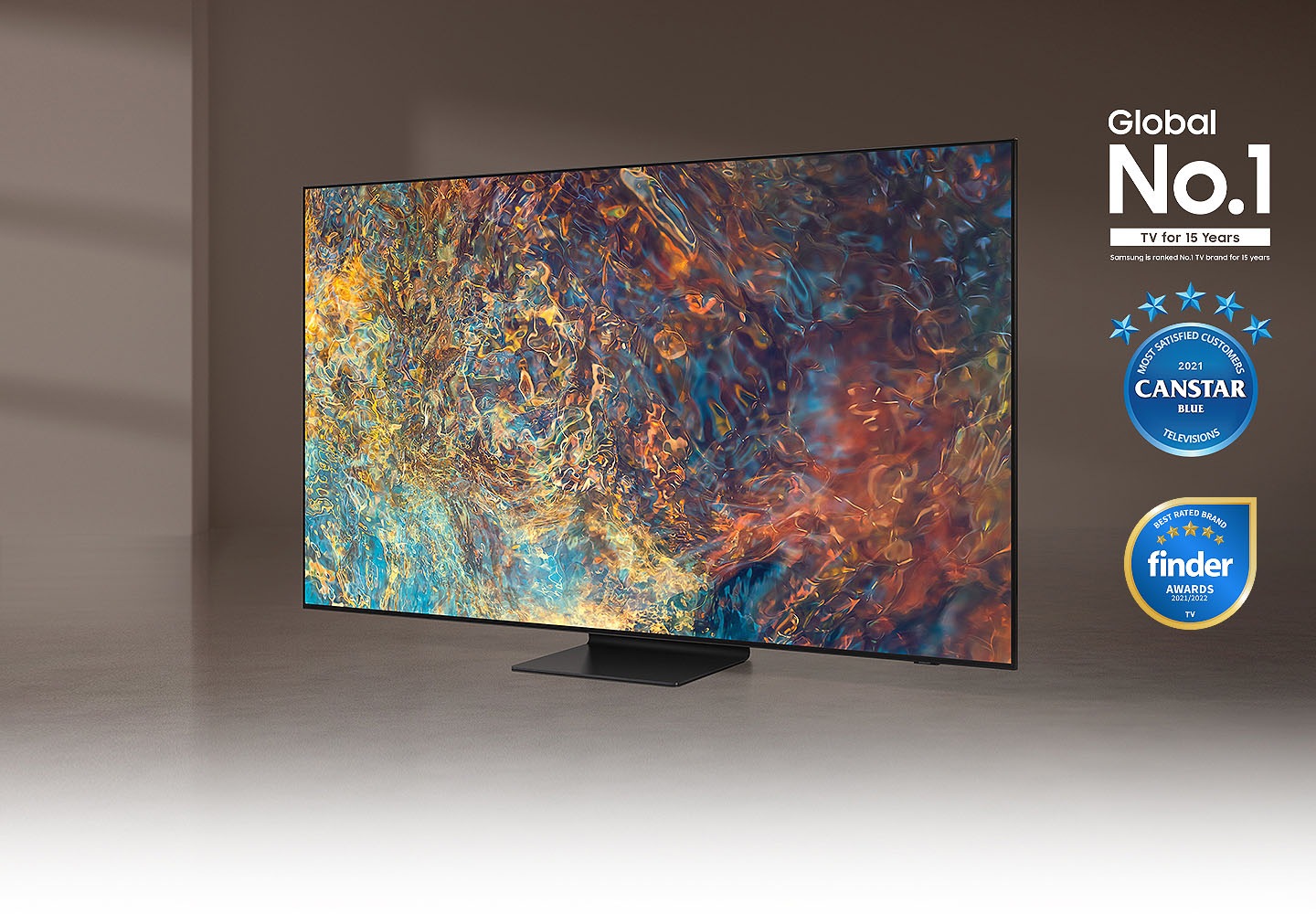 QN90A displays intricately blended color graphics which demonstrate long-lasting colors of Quantum Dot technology.