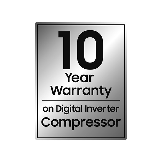 10 year limited parts warranty on Digital Inverter Technology	