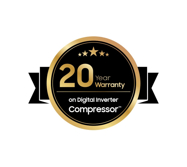 20 year limited parts warranty on Digital Inverter Technology